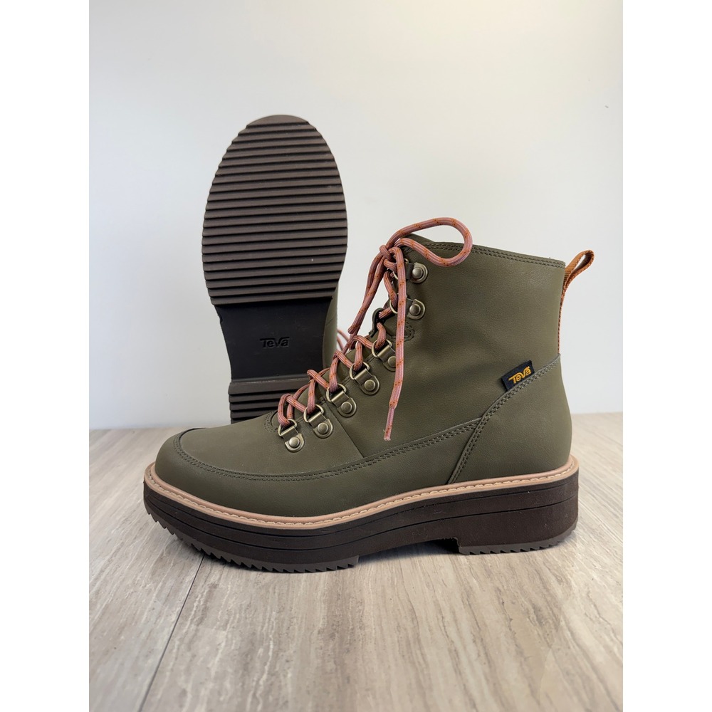 Teva Midform Boot Dark Olive Green Platform Hiking Boots Gorpcore Women 9